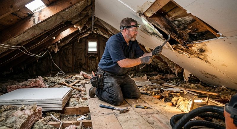 Attic Water Damage Repair in Conroe, TX